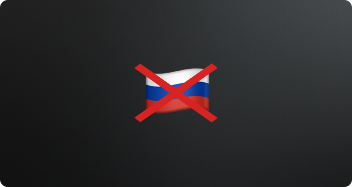 Crossed-out Russian flag